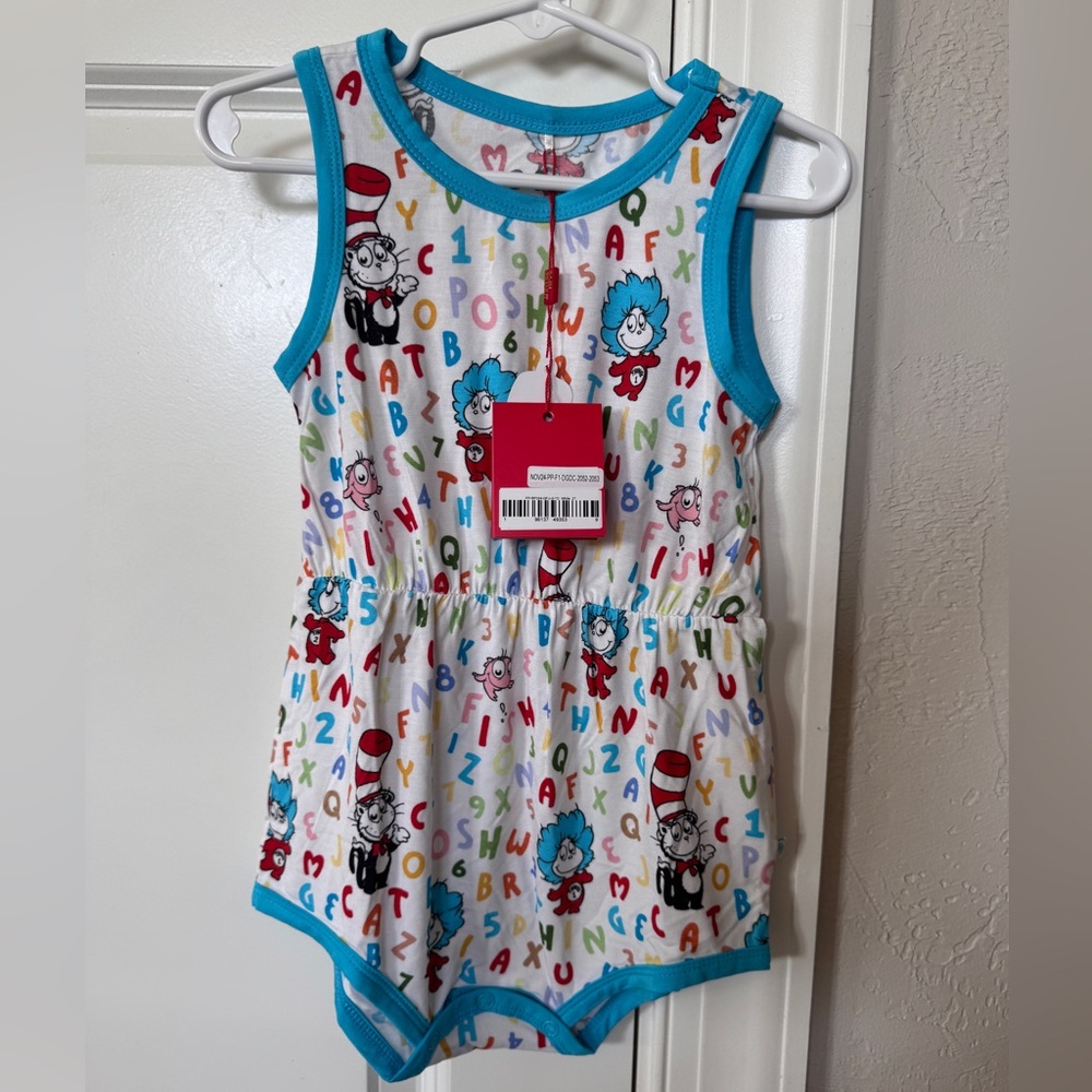 Dr Seuss Good Fun Varsity romper Posh Peanut alphabet kids Summer one piece 2T - Picture 8 of 14